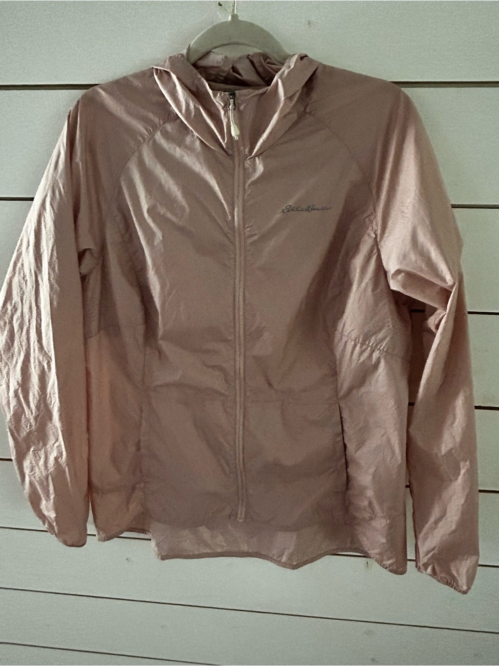 Eddie Bauer Women's Dusty Rose Lightweight Hooded Windbreaker Jacket Large